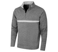 FootJoy Mens Inset Stripe Midlayer Sweater - Heather Grey - M