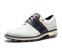 FootJoy Men's Premiere Series-Packard Lx Golf Shoe, White/Midnight Navy/Chestnut, 8 UK