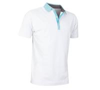 FootJoy Mens Tossed Tulip Trim Floral Polo Shirt - White/Maui Blue - L