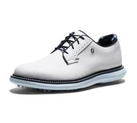 FootJoy Men's Traditions Blucher Golf Shoe, White/Sky Blue/Camo, 6.5 UK
