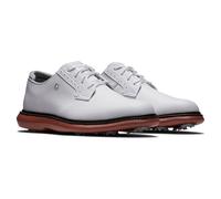 Footjoy Mens Traditions Blucher Golf Shoes - White/White/Brick - UK 6