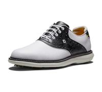 FootJoy Men's Traditions Golf Shoe, White/Charcoal Camo, 9 UK