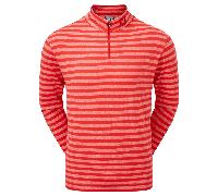 FOOTJOY PEACHED JERSEY TONAL STRIPE CHILL-OUT GOLF PULLOVER 88404 - RED