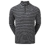 FOOTJOY PEACHED JERSEY TONAL STRIPE CHILL-OUT GOLF PULLOVER 88445 - BLACK
