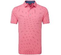 FOOTJOY STRETCH LISLE DOT PRINT GOLF POLO SHIRT 34125 - PINK LEMONADE