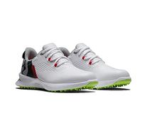 FootJoy Unisex Youth Junior Fuels Golf Shoes, White/Black/Lime, 4 UK Medium