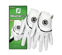 FootJoy WeatherSof Women's 2-Pack Golf Glove, White, Left Hand (for Right Handed Golfer), M EU