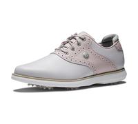 FootJoy Women's Traditions Previous Season Style Golf Shoe, Light Grey/Pink, 6.5 UK