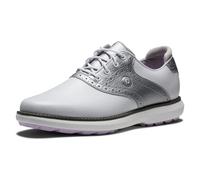 FootJoy Women's Traditions Spikeless Golf Shoe, White/Silver, 7 UK