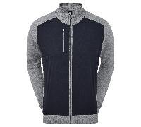 FOOTJOY WOOL BLEND TECH FULL ZIP GOLF SWEATER 92948 - NAVY / GREY