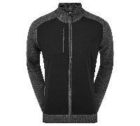 FOOTJOY WOOL BLEND TECH FULL ZIP GOLF SWEATER 92949 - BLACK / CHARCOAL