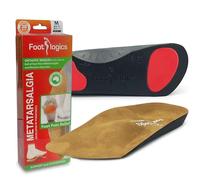 Footlogics 3/4 Length Orthotic Shoe Insoles with Built-in Raise for Ball of Foot Pain, Morton’s Neuroma, Flat Feet - Metatarsalgia, Metatarsalgia Length - Suede, S (Men's 6-7.5, Women's 7.5-9)