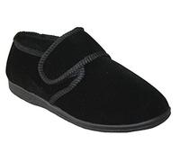 footloose.shoes Diabetic Orthopedic Men's Easy Close Wide-Fitting Touch Close Bar-strap Shoe Slippers Sizes 6-14 (Black Zac, UK Footwear Size System, Adult, Men, Numeric, Wide, 14)