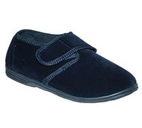 footloose.shoes Diabetic Orthopedic Men's Easy Close Wide-Fitting Touch Close Bar-strap Shoe Slippers Sizes 6-14 (Navy Zac, UK Footwear Size System, Adult, Men, Numeric, Wide, 10)