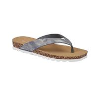 footloose.shoes Ladies Womens Glitter Toe Post Flip Flops Slip On Chunky Flat Cork Summer Sliders Sandals Size 3-8 (Smoke Dawn, UK Footwear Size System, Adult, Women, Numeric, Medium, 8)