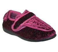 footloose shoes Ladies Womens Wide Fit Diabetic Orthopedic Memory Foam Multi Fit Washable Slippers Size UK 3-8 (5, Wine, numeric_5)