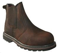 footloose.shoes Mens ARMA Brown Suede Twin Gusset Slip On Composite Toe Cap S3 Safety Dealer Boots UK Sizes 6-13 (Brown, 12 UK, numeric_12)