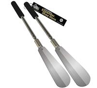 FootMatters Expander Shoe Horn Extra Long Handle Stainless Steel Twist to Lock - Extends 40 cm to 79 cm - 2 Pack