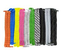 FootMatters No Tye Shoelaces Elastic Curly Stretchy For Kids and Adults - One Size Fits All (Multicolor - 10 Pair)