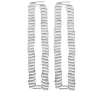 FootMatters No Tye Shoelaces Elastic Curly Stretchy For Kids and Adults - White - 2 Pairs