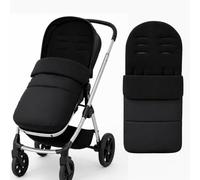 Footmuff for Pushchair Universal - Cosy Toes for Buggies Stroller Footmuff | Windproof, Fleece-Lined, Waterproof | Warm Baby Pram Footmuff, (Fits 5-Point Harness) 100cm - All Black