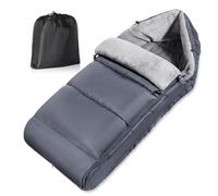 Footmuff for Pushchair Universal, Winter Cosy Toes for Baby Pram Stroller Buggy with Adjustable Zip, Waterproof and Windproof, Detachable & Durable, Easy Access, Warm Thick Fabric, Grey