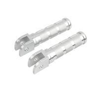 Footpeg Block Motorcycle CNC Aluminum 1 Pair Footrests Foot Pegs Pedals Universal For Dax For Monkey For Bike For ATV(White A)