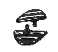 Footpeg part Motorcycle CNC Rear Foot Pegs Passenger Floorboards Footrest Pedal Chrome/Black For Harley For Touring For Glide Softail Sportster(Black- Silver)