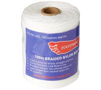 Footprint Bricklayers Line - 100m Roll - Finely Braided Nylon - Made in Britain - White