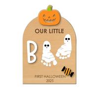 Footprint Kit - Baby Hand And Footprint Kit | Halloween Handprint Art Sign - Craft Pad Print Ornament Hand Keepsake For Birth Nursery Shower Family Parents Kids Father Christmas Halloween