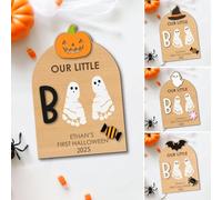 Footprint Kit - Baby Hand And Footprint Kit | Halloween Handprint Art Sign - Craft Pad Print Ornament Hand Keepsake For Birth Nursery Shower Family Parents Kids Father Christmas Halloween