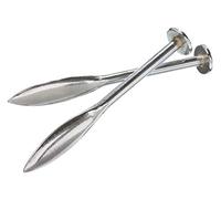 Footprint Line Pins Bricklaying Tools - Set of 2 6 ¼” (160mm) Heavy Duty Pegs for String. Chrome Plated Drop Forged Hardened Carbon Steel Blades. Builders/Bricklayers. Level/Align Brick Courses.