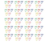 Footprint Paper Clips, 100pcs Multicolor Metallic Clips with Slip Resistance, Plating Process - Cute Design, Durable Metal, Ideal for Scrapbooking and Card Making