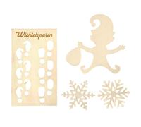 Footprint Stencil, Wooden Snowflakes for Crafts, Wooden Snowflake Cut-Outs, Christmas Snowflake Cutouts for Crafting Winter Decorations for the Window at Home