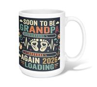 Footprints Ceramic Coffee Mug, Celebratory Playful Heartbeat Pacifier Celebration Black Novelty Tea Cup with Handle Ideal for Friendship Family Colleague Teachers Sweetheart Staff 15 Oz