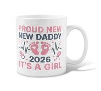 Footprints Ceramic Coffee Mug, Celebratory Playful Heartbeat Pacifier Celebration Peach Novelty Hot Chocolate Mug with Handle Ideal for Friendship Family Colleague Staff Sweetheart Teachers 11 Oz
