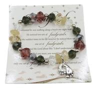 Footprints Charm Stretch Bracelet Faceted Crystal Ladies Jewellery Faith Christ