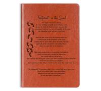 Footprints in The Sand Faux Leather Journal Notebook Christian Gifts Religious Line Writing Diary When You Saw Only One Set of Footprints It Was Then That I Carried You (Footprints in The Sand)