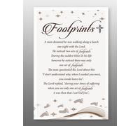 Footprints in The Sand Freestanding Glass Plaque