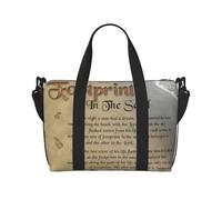 Footprints in The Sand Poem Foldable Travel Tote Bag with Multiple Pockets Durable Weekend Overnight Duffel Bag for Gym Camping Hiking Business Trip