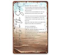 Footprints In The Sand Poem Wall Art Christian Wall Art Metal Sign Inspirational Scripture Prayer Poster for Christian Home Decor Living Room for Bedroom 6x8 Inch