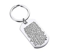 Footprints in The Sand Prayer Key Poems Quote Gift When You Saw Only One Set of Footprints It was Then That I Carried You Key, Sliver, S, Dog Tag Keychain