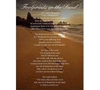 Footprints In the Sand Sea Sun The Lord Promice Poesy Room Decor Print Poster Wall Art Picture A4 +