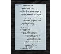 'Footprints in the sand' strength & hope poem,A4 keepsake gift present (Footprint with Border, Paper)