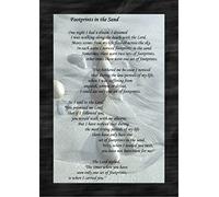 'Footprints in the sand' strength & hope poem,A4 keepsake gift present (Pebble with border, Framed)