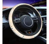 Footprints in The Sand with Quote Steering Wheel Cover Universal 15 Inch Sports Style Elastic Breathable Comforts Car Steering Wheel Accessories