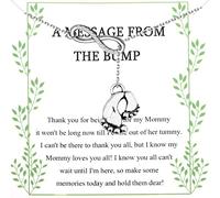 Footprints Lariat Necklace New Mom Gifts A Message From The Bump Mommy To Be Gift Pregnancy Announcement Gifts