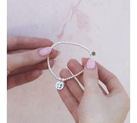 Footprints on Silver Ball Bead Bracelet