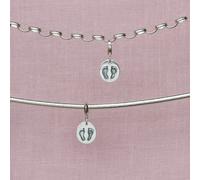 Footprints Pendant Charm - Sterling Silver