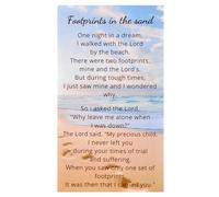 Footprints Poem Card - Inspirational Footprints in The Sand Card - Footprint Prayer Cards, Small Bible Bookmark Set of 25 Items
